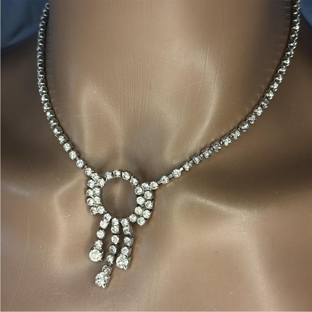 Stunning Art Deco Raphael Silver Rhinestone Necklace - Picture 2 of 3